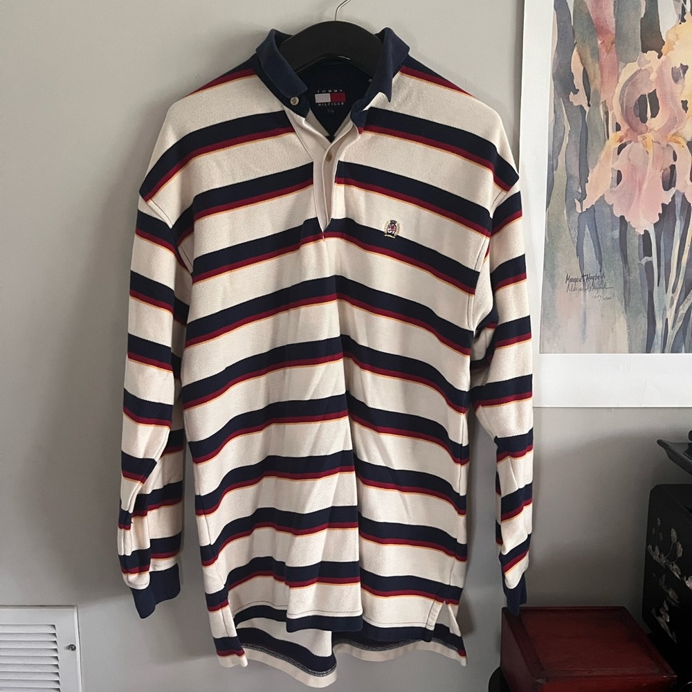 Tommy Hilfiger Striped Long Sleeve Polo Shirt